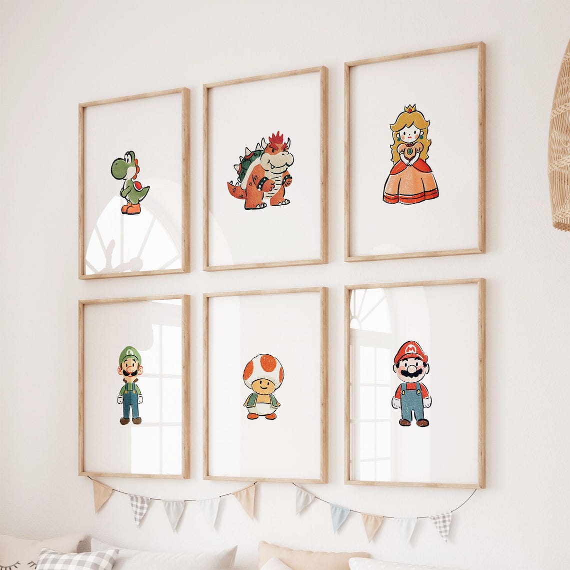 6 Super Mario Wall Art Prints - Superhero Game Prints - Kids Room Decor ...