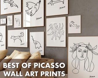Best of Picasso Wall Art Set - Printable Picasso Animals Art Bundle - Minimalist Wall Art Prints - Modern Digital Gallery Wall Decor