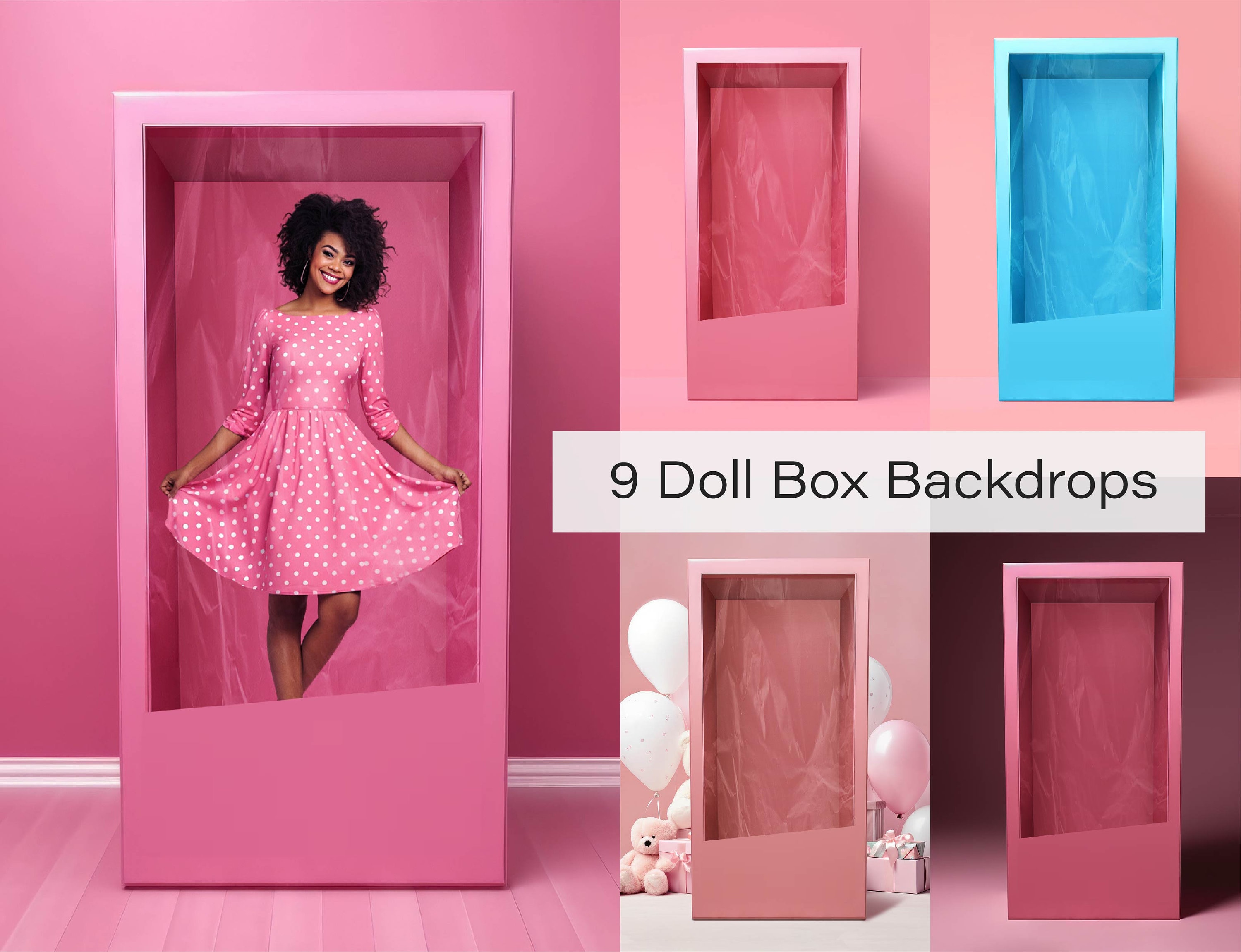 H8 Barbie photo shoot box party Decoration props Party Decor Backdrop  Background Venue Home Decoration Prop Event Party Hire Purchase