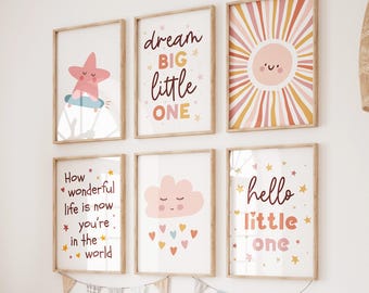 120 Girl Nursery Wall Art Prints - Cute Baby Girl Room Decor - Playroom & Kid Bedroom Posters - Digital Download Bundle - All Sizes Included