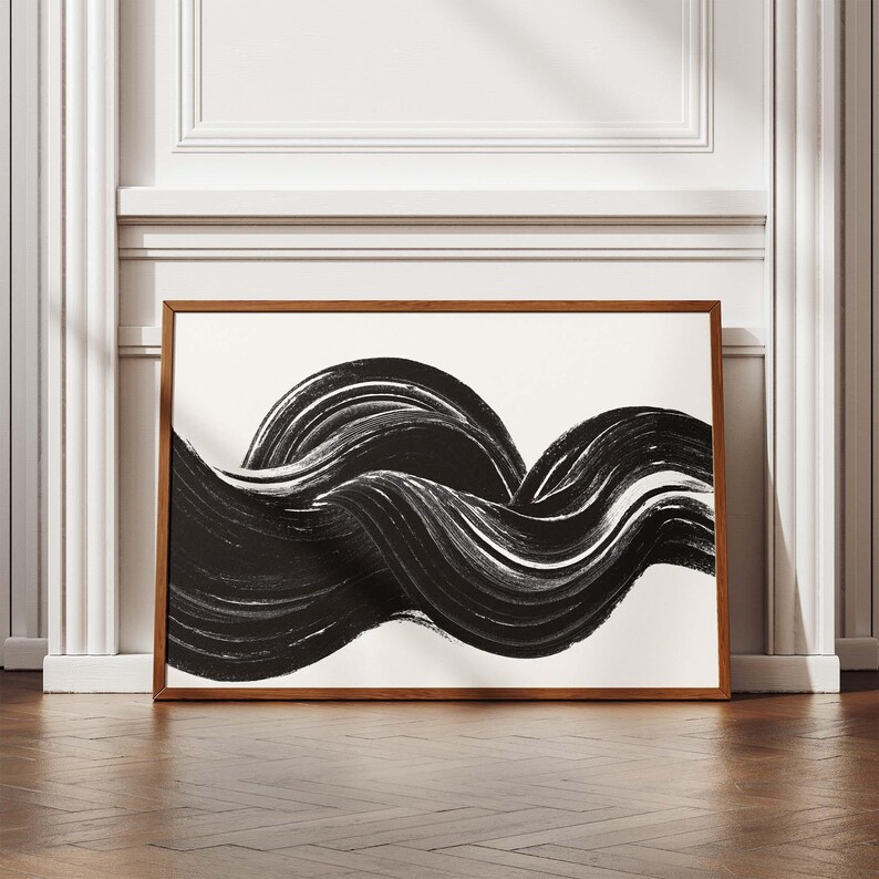 60 Black and White Boho Wall Art Prints - Minimalist Abstract Digital ...