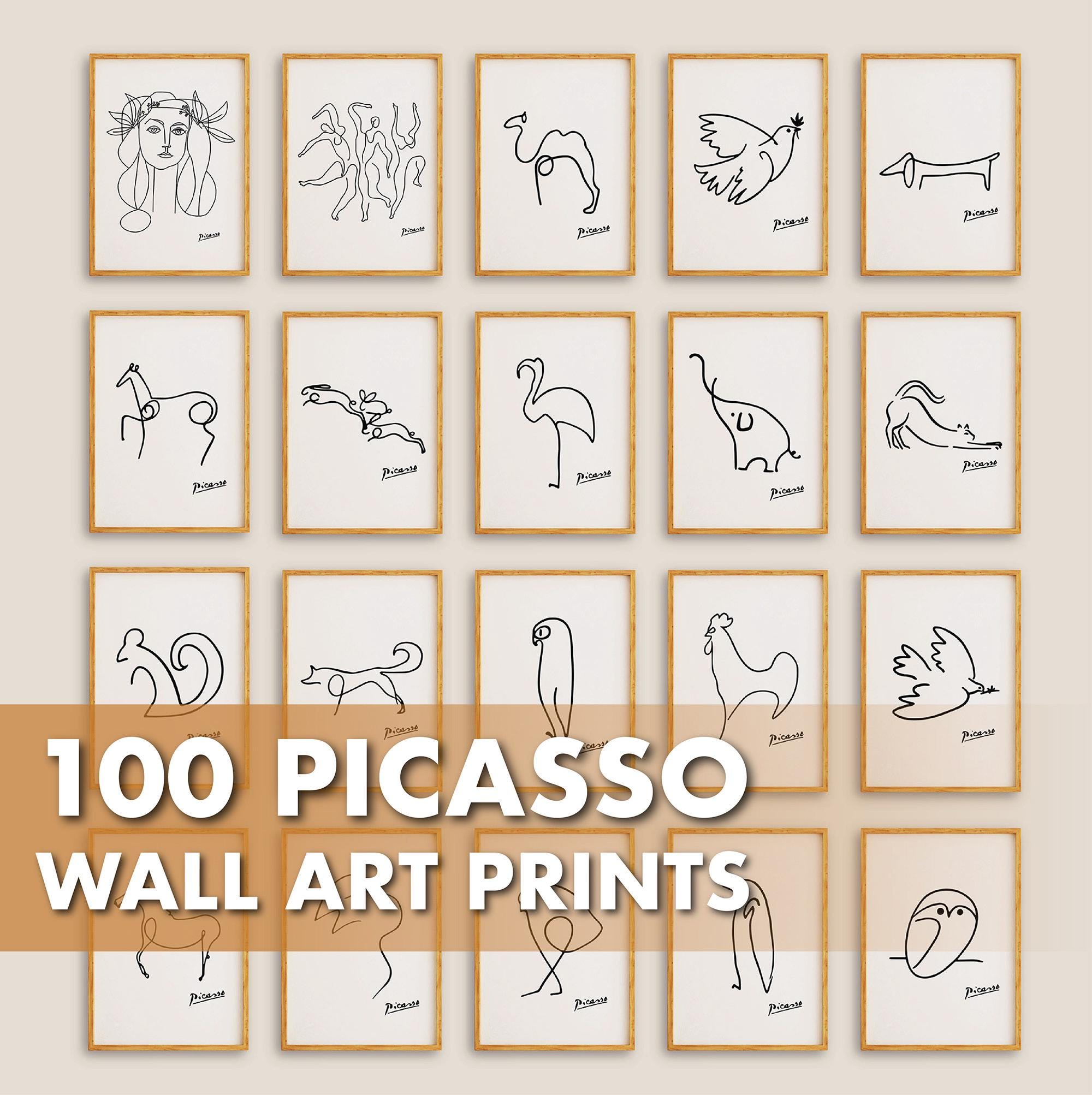 BEST of PICASSO Wall Art Collection - Printable Picasso Animals Art Bundle - Minimalist Wall Art Prints - Modern Digital Gallery Wall Decor
