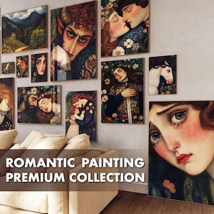 24 Romantic Paintings Wall Art - Classic Love & Passion Digital Prints - Printable Gallery Wall Decor - Vintage Aesthetic - Instant Download