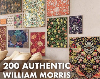 200 Original William Morris Wall Art Prints - Digital Download Set - Maximalist Gallery Wall Set - Printable William Morris Collection