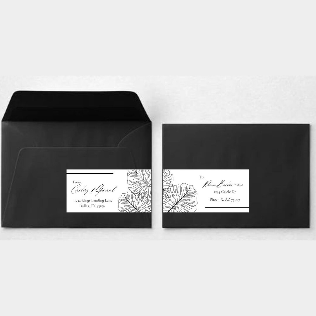 Wrap Around Address Label Palm Leaves Etsy