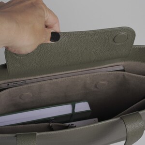Handbag , Tote bag, laptop bag, laptop tote, shopper bag, leather bag , handmade tote, luxury tote, minimal design image 8