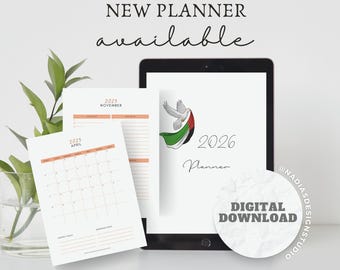 I Heart Palestine Planner 2025-26: Monthly Calendar Organizer (Digital Download)