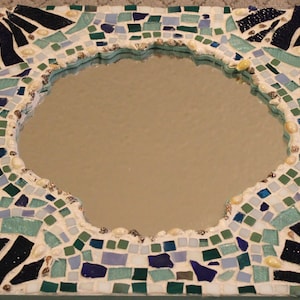 Miroir de coquille Saint-Jacques bleue