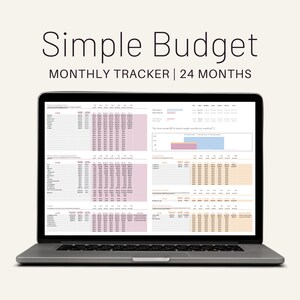 Simple Monthly Budget Spreadsheet Tracker Google Sheets Instant Download 24 Month Income Expenses Savings Real-Time Updates Graphs Charts