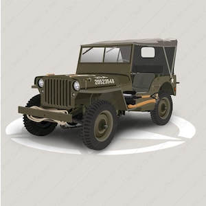 willys Jeep MB, Classic car poster, instant download wall art print, American classic, car gift, jeep illustration, ww2 vehicle, military