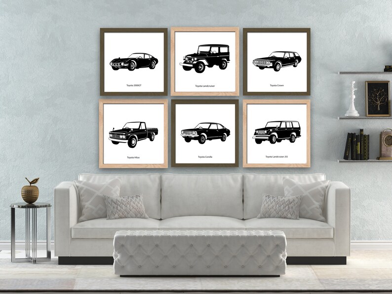 TOYOTA HILUX OLD VS NEW GICLEE CANVAS ART PRINT POSTER