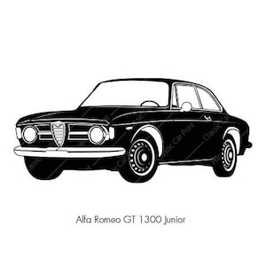 Poster di auto d'epoca Alfa Romeo junior Classic, stampa artistica da parete digitale istantanea, auto d'epoca italiana, casa, auto sportiva, fiat convertibile, auto d'epoca,