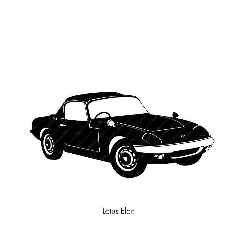 Lotus Elan, Classic Car Poster, Instant Digital Wall Art Print