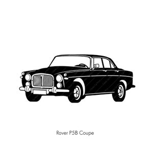 Rover P5B Coupe,Classic car poster,instant digital wall art print,british classic car,home ,oldtimer illustration retro car,vintage car