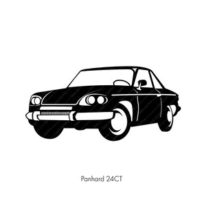 Panhard 24CT, Classic car poster, instant digital wall art print, French classic car,home print ,oldtimer illustration retro car vintage car