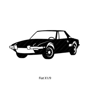 Fiat X1/9 Italian Classic car poster, sportscar, vintage car, oldtimer illustration retro, instant digital download: home print, shirt, mug