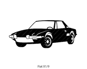 Fiat X1/9 Italian Classic car poster, sportscar, vintage car, oldtimer illustration retro, instant digital download: home print, shirt, mug
