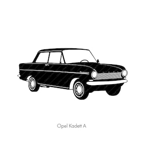 Opel Kadett A, Classic car poster, instant digital wall art print, German classic car,home print ,oldtimer illustration car vintage car