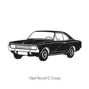 Opel record C, Affiche de voiture classique, impression d’art mural numérique instantanée, voiture classique allemande, impression maison, illustration oldtimer voiture vintage rétro