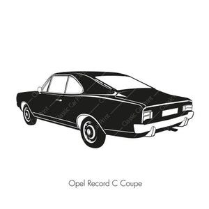 Opel Record C, Affiche de voiture classique, impression d’art mural numérique instantanée, voiture classique allemande, impression maison, voiture d’illustration oldtimer voiture vintage
