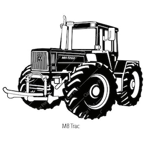 MB Trac, cartel de coche clásico, impresión instantánea de arte de pared digital, clásico alemán, coche retro de ilustración oldtimer de impresión casera, tractor clásico 4x4