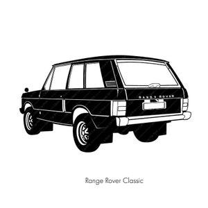 Range Rover Classic, instant digital download Art, 4x4 land rover. youngtimer illustration retro car, for home print, poster, T-shirt, mug...