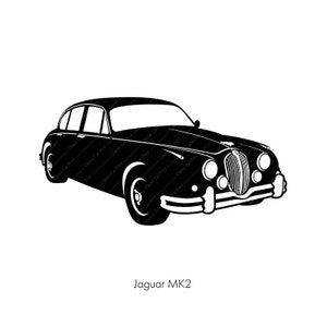 Jaguar MK2, British Classic Car poster Art, Oldtimer illustration retro vintage jaguar420, Instant digital download, homeprint, present