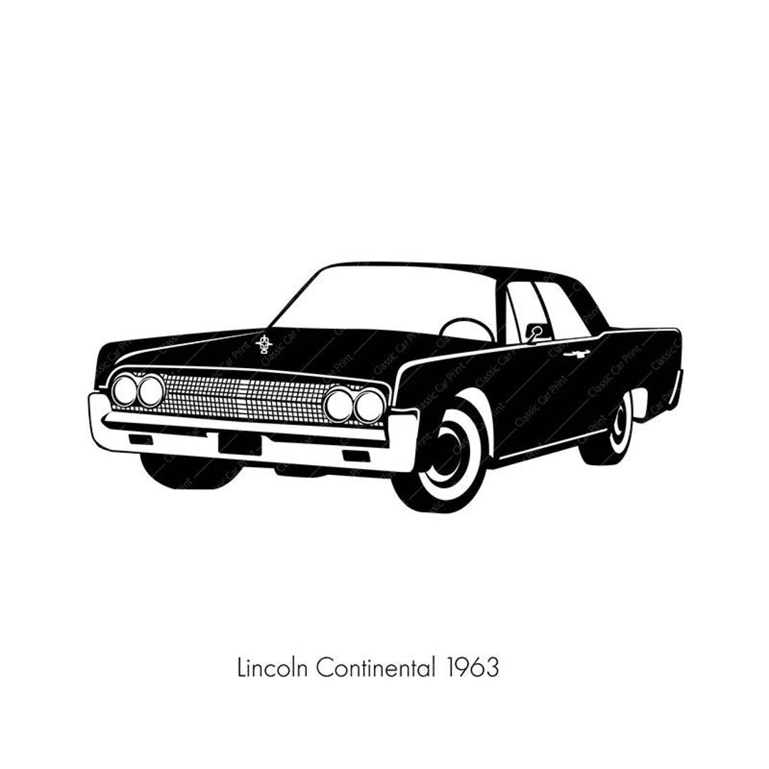 Lincoln Continental 1963, Classic Car Poster, Instant Digital Wall