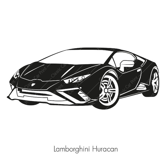 Lamborghini Huracan Classic Car Poster, Instant Digital Wall Art