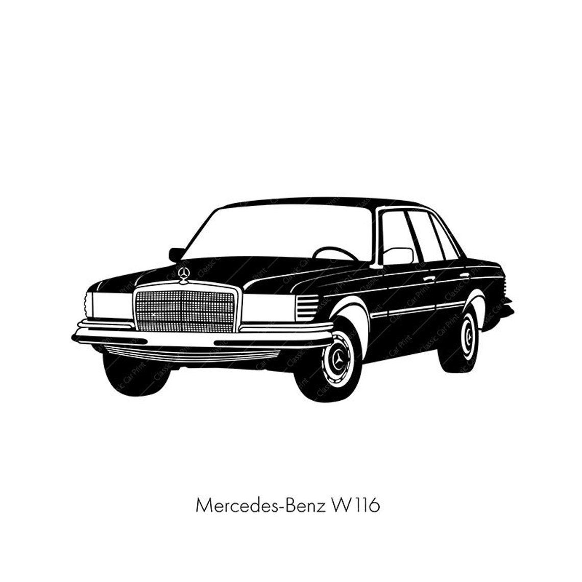 Mercedes Benz W116, Classic Car Poster, Instant Digital Wall Art Print ...