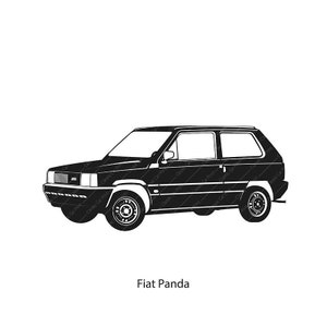 Fiat Panda Oldtimer-Poster, sofortiger digitaler Wandkunstdruck, italienischer Oldtimer, Zuhause, Fiat-T-Shirt, Oldtimer, klassischer Panda, Panda-Druck