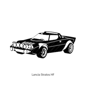 Lancia Stratos, Classic car poster, instant digital wall art print, Italian classic,home print ,oldtimer illustration retro car,vintage car