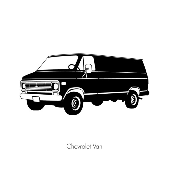Chevrolet Van, American Classic, Oldtimer Illustration Vintage Car