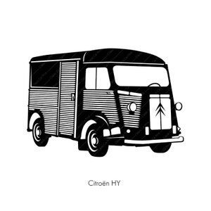 Citroen HY Classic, French Classic Car, Vintage oldtimer illustration retro car, PDF AI download Art, home print, poster, T-shirt, mug or...