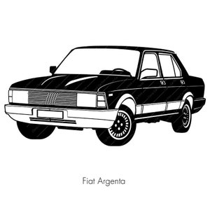 FIAT ARGENTA, Classic car poster, instant digital art print, italian classic, vintage car, fiat download, print on demand, vector pdf,