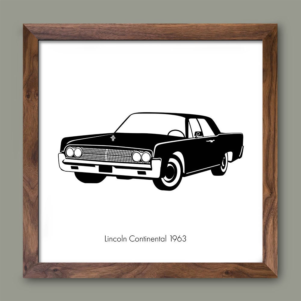 リンカーン・コンチネンタル　アンティークポスター Lincoln Continental 1963, Classic Car Poster, Instant