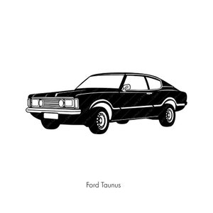 Ford Taunus, deutsche Oldtimer-Plakatkunst, Oldtimer-Illustration Retro-Oldtimer, sofortiger digitaler Download pdf, Homeprint, T-Shirt, Mütze