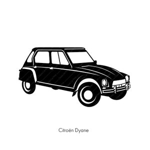 Citroen Dyane French Classic Car, instant digital download Art, oldtimer illustration retro car, for home print, poster, T-shirt, mug or...