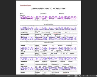 Comprehensive Head to Toe Assessment for Nursing Students, New Grads, Nurses