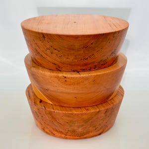 3 Black Cherry Bowl Blanks, 7&quot;x3&quot;, Wood Lathe Turning Stock