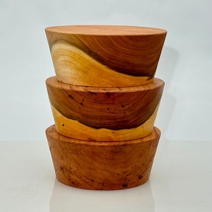 3 Black Cherry Bowl Blanks, 6&quot;x2.5&quot;, Wood Lathe Turning Stock