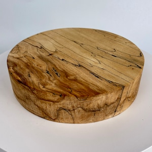 Spalted Maple Bowl en blanco con línea negra Spalting, plato de madera, bandeja de madera decorativa, torno de madera girando en blanco 7" x 1-5/8"