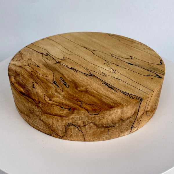 Spalted Maple Bowl Blank with Black Line Spalting, Wood Platter, Decorative Wood Tray, Wood Lathe Turning Blank 7" x 1-5/8"