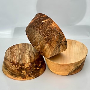 3 Premium Spalted Maple Bowl Blanks, 8”x3”, FREE SHIPPING, Wood Lathe Turning Stock