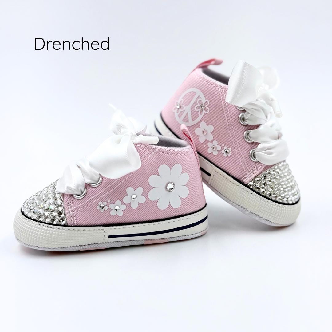 Crystal Embellished Baby Sneakers, Rhinestone Infant Shoes, Crib ...