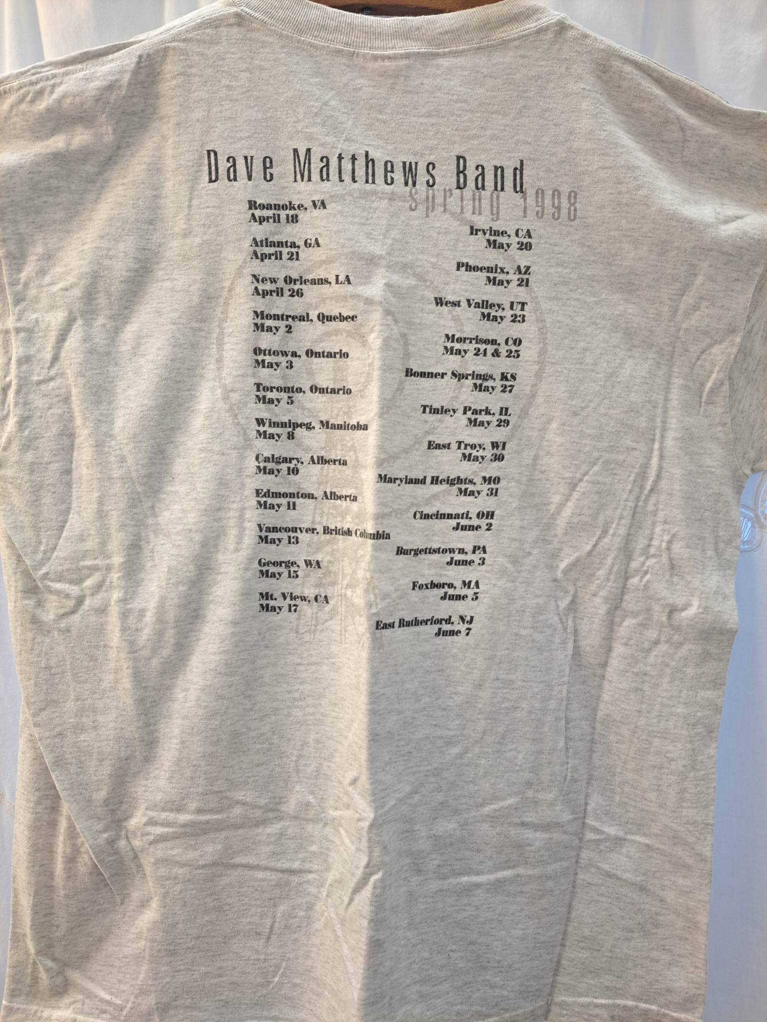 Dave Matthews Band 1998 Spring Tour Local Crew XL T-shirt - Etsy