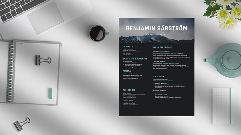 View of Resume Templates (photography Edition) for Word, Apple Pages, Canva ...