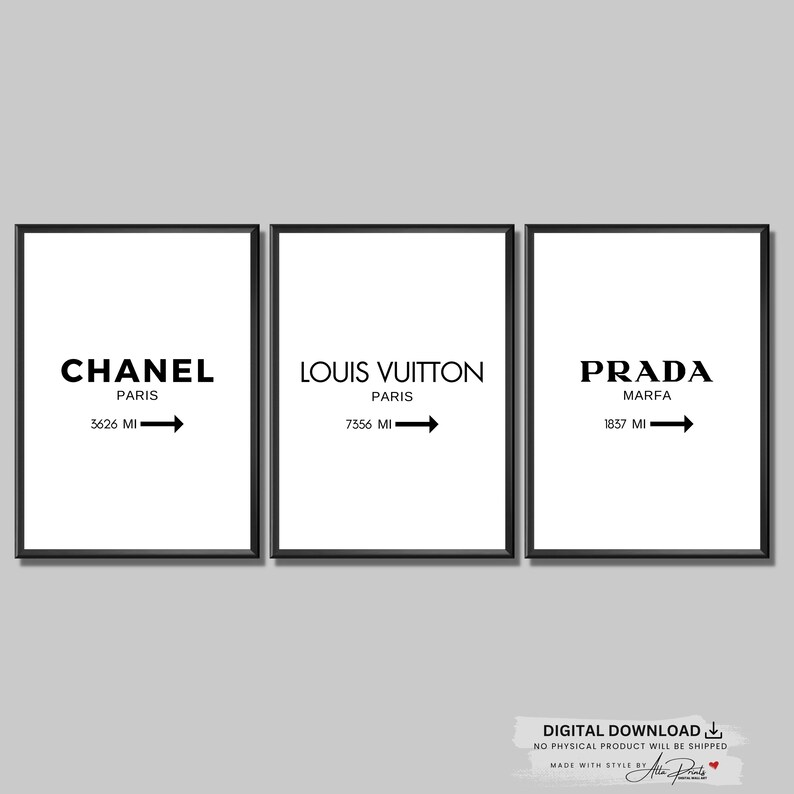 Set of 3 Fashion Prints, Wall Art Set, Fashion Printable, Fashion Wall