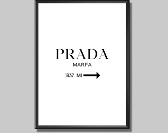 Marfa Zeichen, Luxusmode Druck, druckbare Wandkunst, Minimalistisches Fashion Poster, digitaler Download