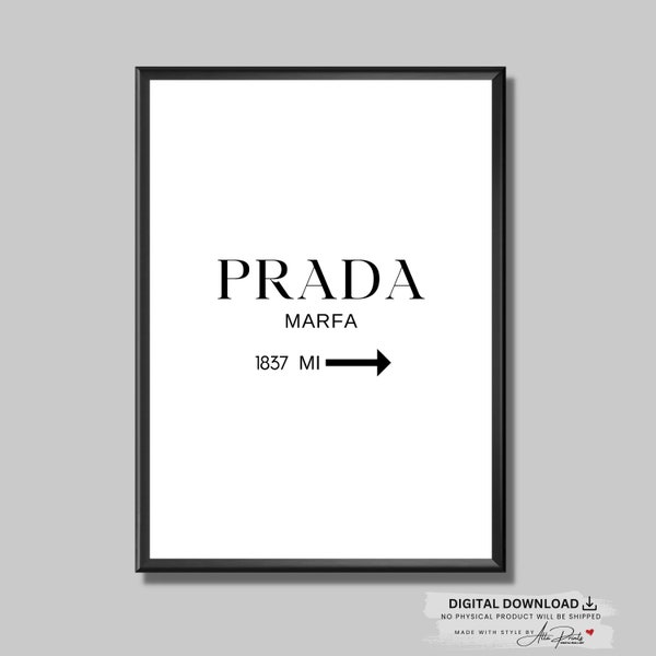 Marfa Zeichen, Luxusmode Druck, druckbare Wandkunst, Minimalistisches Fashion Poster, digitaler Download